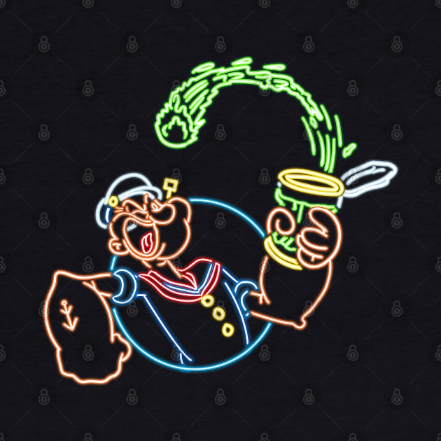 Popeye neon style by AlanSchell76